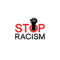 Stop racism message icon isolated on white background Royalty Free Stock Photo