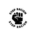 Stop racism message icon isolated on white background Royalty Free Stock Photo