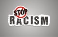 Stop racism poster, beckdrop, banner