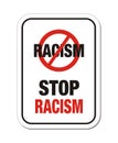 Stop racism sign