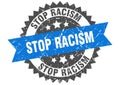 Stop racism stamp. stop racism grunge round sign.