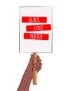 Stop racism vertical banner. Black lives matter. African American arm protest gesture. Tolerance, acceptance , Anti discrimination