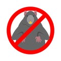 Stop Rat. Ban Big Mouse. Rodent Prohibitive sign vector Illustration