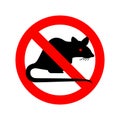 Stop Rat. Ban Big Mouse. Rodent Prohibitive sign vector Illustration