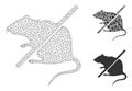Stop Rats Vector Mesh Wire Frame Model and Triangle Mosaic Icon
