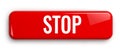 Stop Red Button Isolated on White Royalty Free Stock Photo