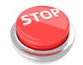 STOP on red push button. 3d illustration. Isolated background Royalty Free Stock Photo