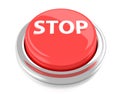 STOP on red push button. 3d illustration. Isolated background Royalty Free Stock Photo