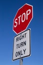 Stop, right turn only.