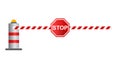 Stop road barrier, Royalty Free Stock Photo