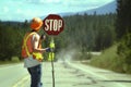 Stop road construction Royalty Free Stock Photo