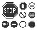 Stop road sign set Royalty Free Stock Photo