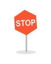 Stop Road Sign Vector Illustration in Flat Design