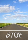 Stop - Road with text