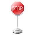 Stop road traffic sign isolated on white Royalty Free Stock Photo