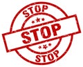 Stop round grunge stamp