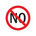 Stop saying no symbol sign. Vector icon on white background Royalty Free Stock Photo