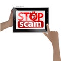 Stop scam. fraud and fraud. smart phone