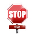 Stop scams signpost illustration design Royalty Free Stock Photo