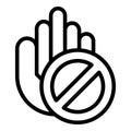 Stop school abuse icon outline vector. Child bully
