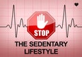 STOP THE SEDENTARY LIFESTYLE on ECG recording paper