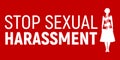 Stop Sexual Harassment Banner. Gender equality Label and Logo. Logo Vector Illustration