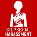 Stop Sexual Harassment Banner. Gender equality Label and Logo. Logo Vector Illustration Royalty Free Stock Photo