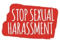 Stop Sexual Harassment Banner. Gender equality Label and Logo. Logo Vector Illustration