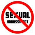 Stop sexual harassment forbidden sign negative space vector illustration Royalty Free Stock Photo