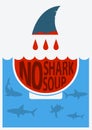 Stop shark finning.Vector illustration Royalty Free Stock Photo