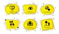 Stop shopping, Graph chart and Group icons set. Health eye, Yummy smile and Star signs. Vector