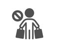 Stop shopping icon. No panic buying sign. Vector
