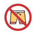 Stop Shorts Isolated Vector icon which can easily modify or edit