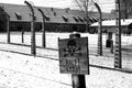 Stop sign in Auschwitz