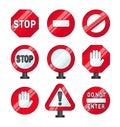 Stop sign, block, prohibited. Road traffic Royalty Free Stock Photo