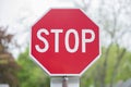 A stop sign outside. Royalty Free Stock Photo