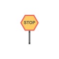 Stop sign colored icon. Element of road signs and junctions icon for mobile concept and web apps. Colored Stop sign can be used fo Royalty Free Stock Photo