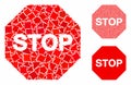 Stop sign Composition Icon of Raggy Items