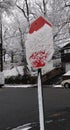 Stop Sign Covered with Fresh Snow Royalty Free Stock Photo