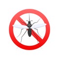 Stop sign crossing over flying mosquito insect Royalty Free Stock Photo