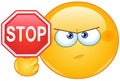 Stop sign emoticon Royalty Free Stock Photo