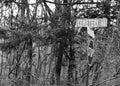 The stop sign at the end of Cemetery Road