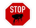 Stop sign for fleas Royalty Free Stock Photo