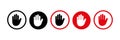 Stop sign with hand or palm flat icon for apps and websites Royalty Free Stock Photo