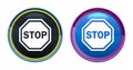 Stop sign icon artistic glassy round buton set illustration Royalty Free Stock Photo