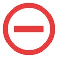 Stop sign, icon blank vector. Red color singe symbol illustration