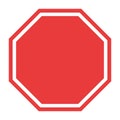 Stop sign, icon blank vector. Red color singe symbol illustration