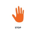 stop sign icon. hand concept symbol design, human silhouette vec Royalty Free Stock Photo