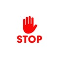 Stop sign icon logo design vector Royalty Free Stock Photo