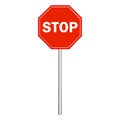 Stop sign icon . White background. Vector illustration. Royalty Free Stock Photo